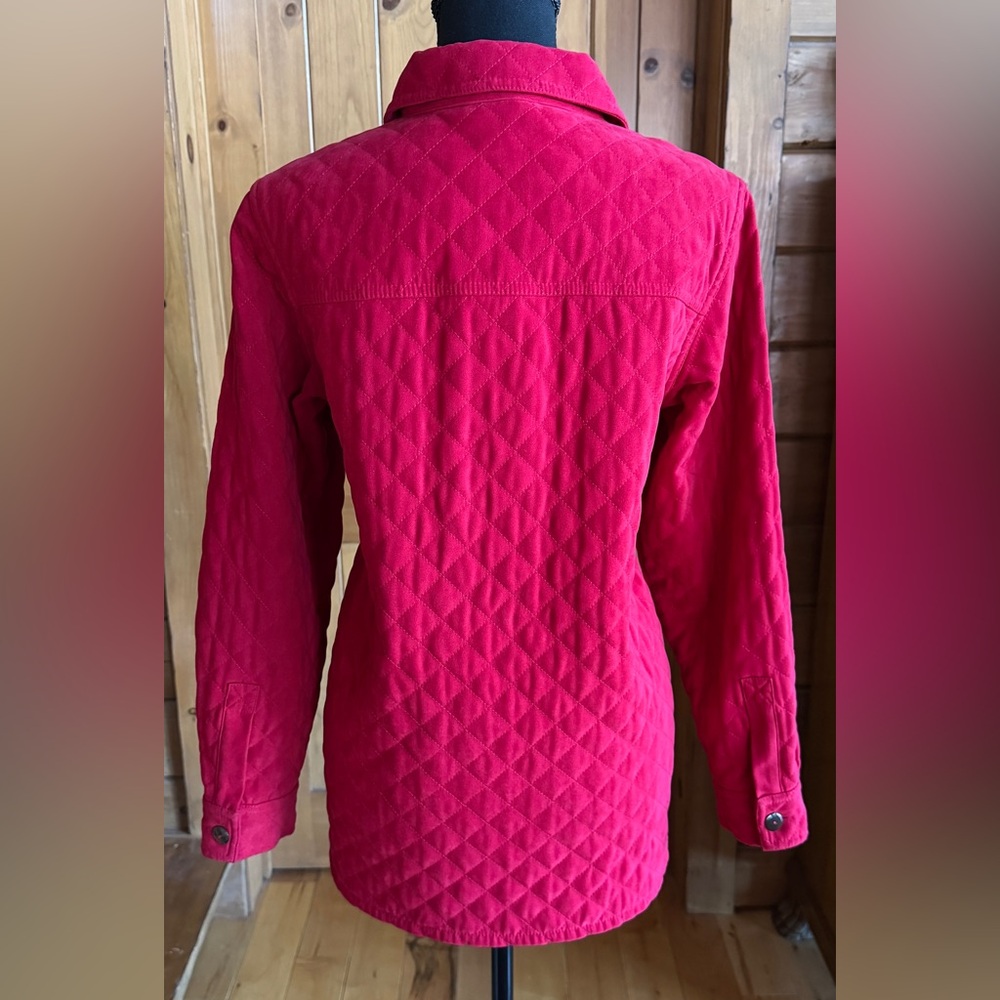 Talbots Quilted Utility Jacket Barn Chore Shacket Red (M/Petite) - Picture 5 of 17